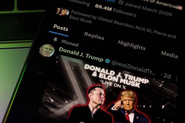 Washington, D.C., - 16 Ağustos 2024: Donald Trump X sosyal medya platformunda. Yüksek kalite fotoğraf
