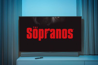 Kaunas, Litvanya - 22 Ağustos 2024: The Sopranos dizisinin en popüler televizyon dizilerinden biri