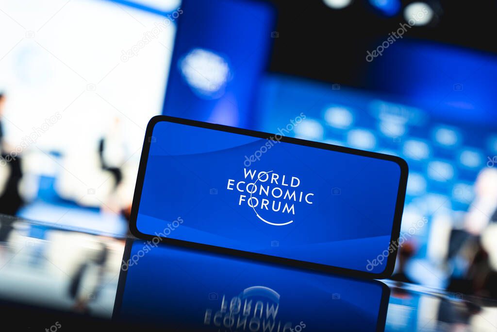 World Economic forum event logo displayed on screen. December 30, 2024