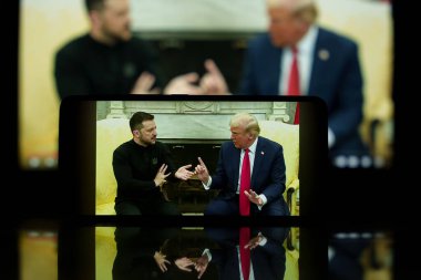 Donald Trump ve Volodymyr Zelensky Oval Ofis 'te buluşuyorlar. 28 Şubat 2025