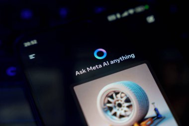 Akıllı telefondan Meta AI sohbet robotu uygulaması. 13 Mart 2025