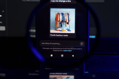 Akıllı telefondan Meta AI sohbet robotu uygulaması. 13 Mart 2025