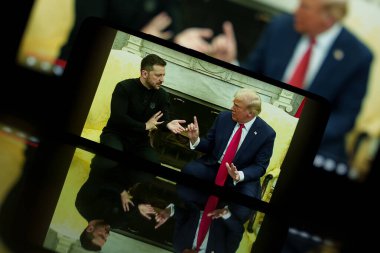 Donald Trump ve Volodymyr Zelensky Oval Ofis 'te buluşuyorlar. 28 Şubat 2025