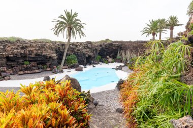 Jameos del Agua, İspanya 'nın Kanarya Adaları, Lanzarote kentinde bulunan manzaralı havuzu, palmiye ağaçları ve lav kaya bahçesi olan bir volkanik mağara kompleksi. 15 Mart 2025