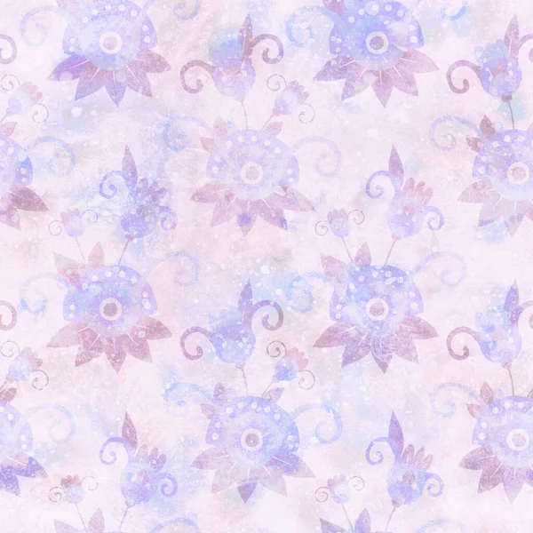Leichtes Nahtloses Muster Mit Floralem Ornament Hintergrund Aquarell Stil Zarter — Stockfoto
