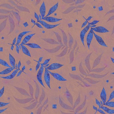 Yapraklı, pürüzsüz bir arka plan. Paket tasarımı, ambalaj, ambalaj, kağıt ve kumaş üzerine baskı için kusursuz desen.