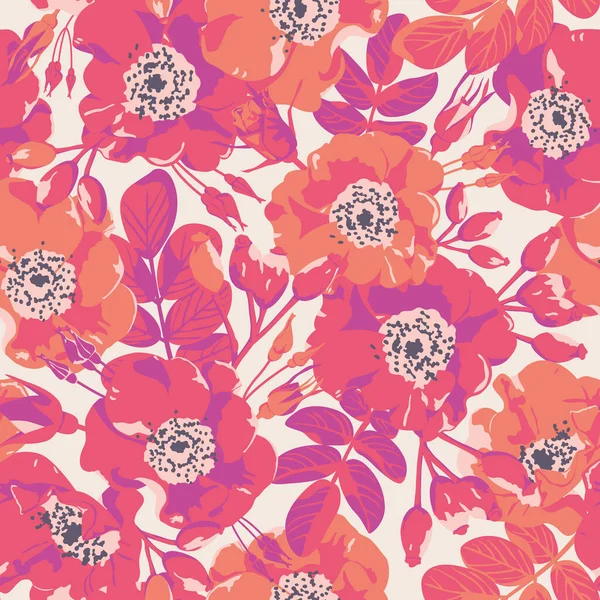 Patrón Sin Costuras Con Flores Brillantes Fondo Para Diseño Envases — Archivo Imágenes Vectoriales