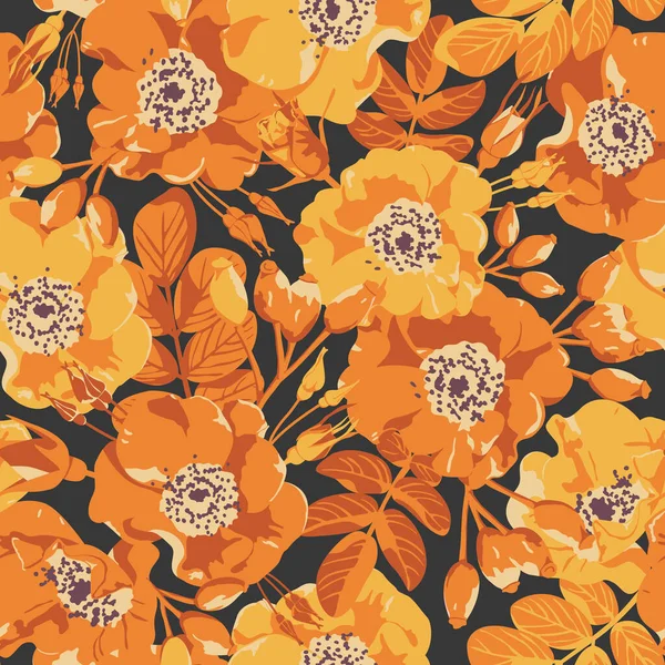 Patrón Sin Costuras Con Flores Brillantes Fondo Para Diseño Envases — Archivo Imágenes Vectoriales