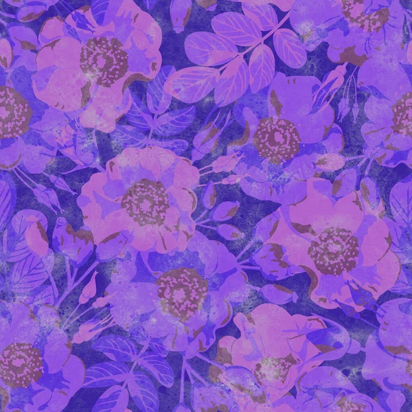 Nahtloser Hintergrund Floraler Schmuck Raster Illustration Nahtloses Muster Druck Auf — Stockfoto