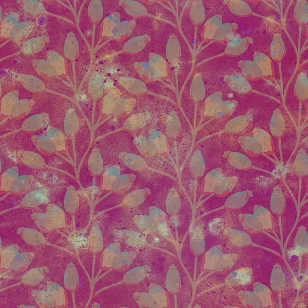 소름끼치는 식물성 장식물 래스터 일러스트 매끄럽지 인쇄하는 디자인 — 스톡 사진