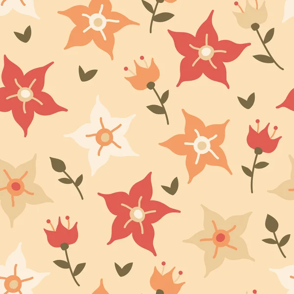 Fondo Sin Costuras Con Adorno Floral Simple Diseño Para Embalaje — Archivo Imágenes Vectoriales