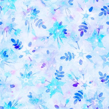 Kusursuz desenli bir ilüzyon. Tekstil tasarımı, ambalajlar, ambalajlar, el ilanları için çiçek süsü. Albüm yapmak için. Kusursuz bir geçmişi var. Suluboya biçimi.