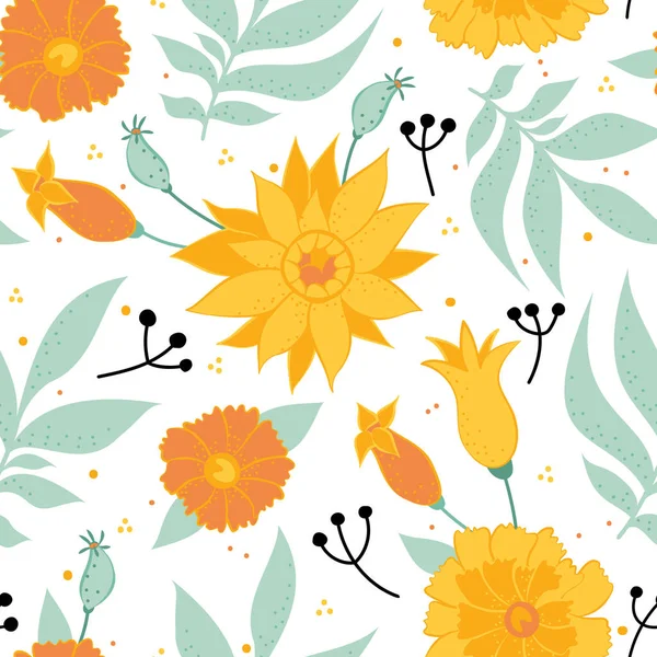 Fundo Sem Costura Com Ornamento Floral Raster Ilustração Para Design — Fotografia de Stock