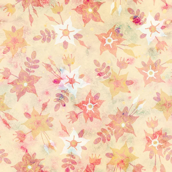 Nahtloser Hintergrund Mit Floralem Ornament Raster Illustration Für Verpackungsdesign Verpackung — Stockfoto