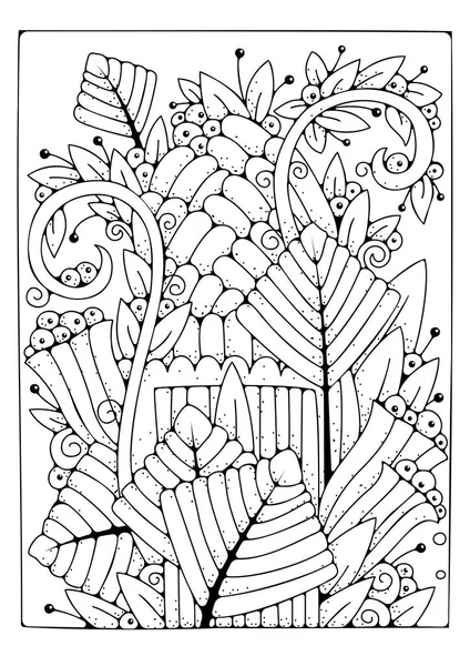 Art line flowers. Black and white background for coloring. Coloring page for children and adults.