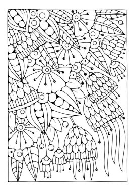 Boyama için arka plan. Soyut süs. Boyama sayfası. Sanat terapisi.