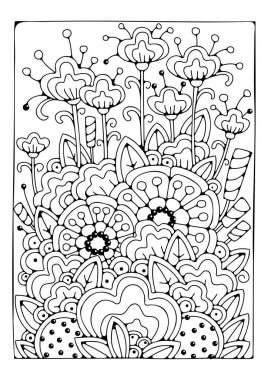 Boyama için arka plan. Soyut süs. Boyama sayfası. Sanat terapisi.