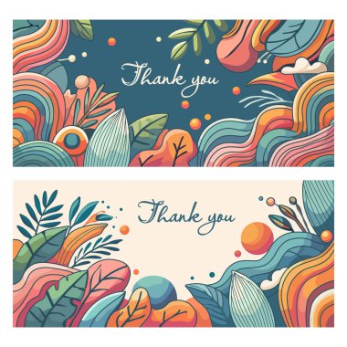 Parlak bir selamlama ya da soyut çiçek desenli bir davetiye kartı..