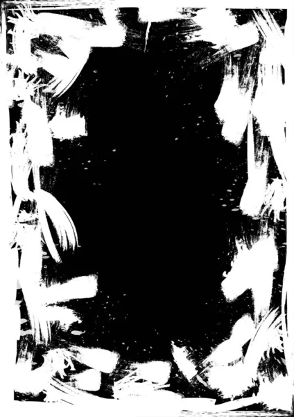 黒と白の苦痛のテクスチャを研削します 抽象的で乱雑で汚いデザインのポスターです ベクターテンプレート — ストックベクタ