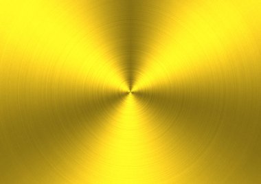 Çember altın parlak metal yüzey, soyut arkaplan.