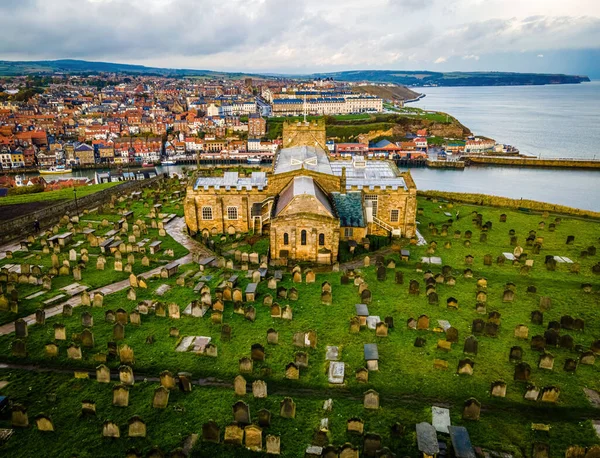 Morning View Whitby Seside City Overlooking North Sea North Yorkshire — Stock fotografie