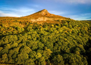 Kuzey Yorkshire, İngiltere 'de Roseberry Tepesi' nin havadan görünüşü. Büyük Ayton ve Newton yakınlarında Roseberry, İngiltere 'nin altında yer almaktadır.