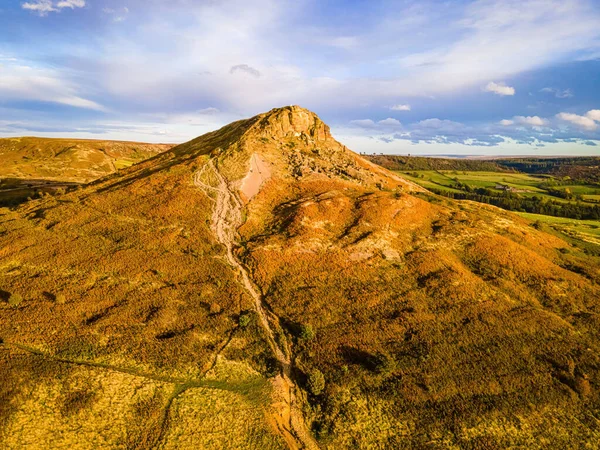 Αεροφωτογραφία Του Roseberry Topping Ένα Διακριτικό Λόφο Στο Βόρειο Yorkshire — Φωτογραφία Αρχείου