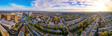Batı Kensigton 'un sonbaharda Londra' daki hava görüntüsü, İngiltere, İngiltere