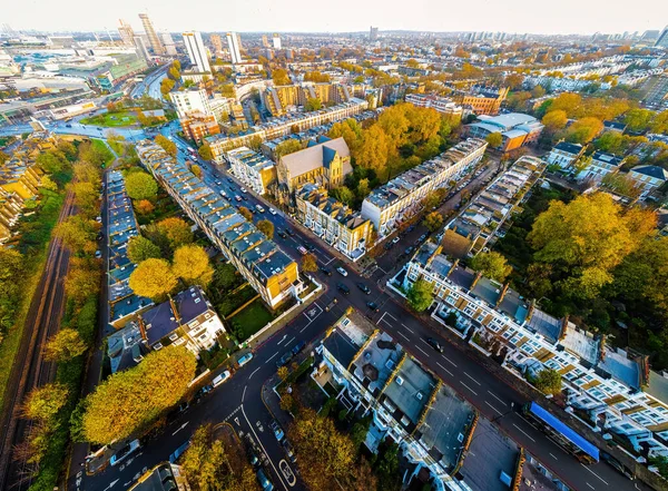 英格兰 秋天伦敦西肯西顿的空中景观 — 图库照片