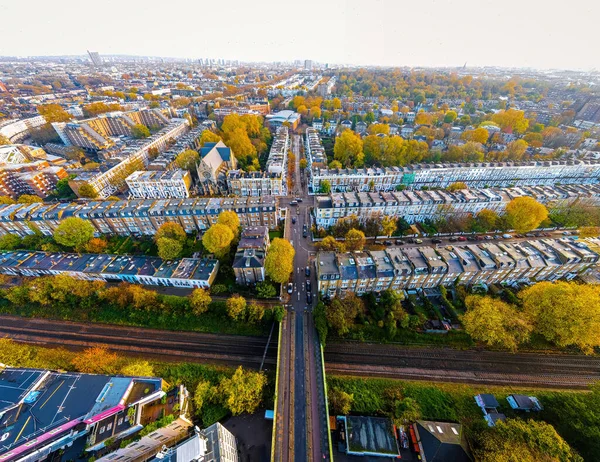 Letecký Pohled West Kensigton Londýně Podzim Anglie Velká Británie — Stock fotografie