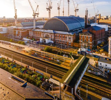 Kensigton Olympia 'nın sonbaharda Batı Londra' daki hava manzarası, İngiltere, İngiltere