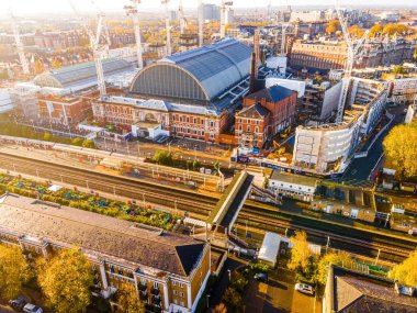 Kensigton Olympia 'nın sonbaharda Batı Londra' daki hava manzarası, İngiltere, İngiltere