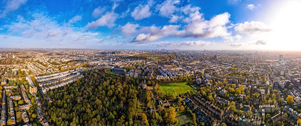 Vista Aérea Del Parque West Kensigton Hyde Londres Otoño Inglaterra —  Fotos de Stock
