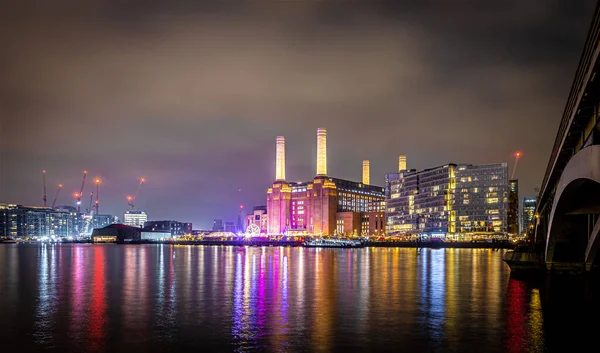 Pohled Elektrárnu Battersea Během Vánoc Londýně Velká Británie — Stock fotografie