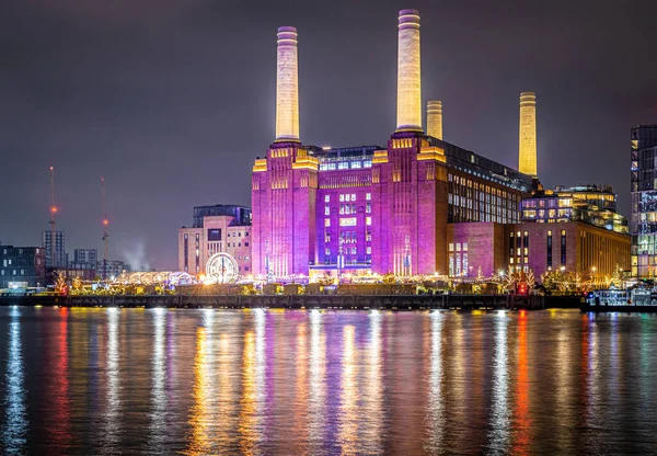 View Battersea Power Station Christmas Time London — Stock Photo, Image