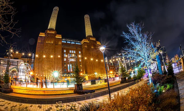 Vista Central Eléctrica Battersea Durante Navidad Londres Reino Unido —  Fotos de Stock