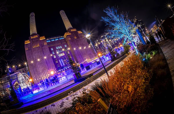 Blick Auf Das Battersea Kraftwerk Zur Weihnachtszeit London Großbritannien — Stockfoto