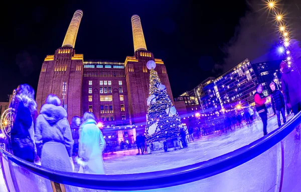 Vista Central Eléctrica Battersea Durante Navidad Londres Reino Unido —  Fotos de Stock