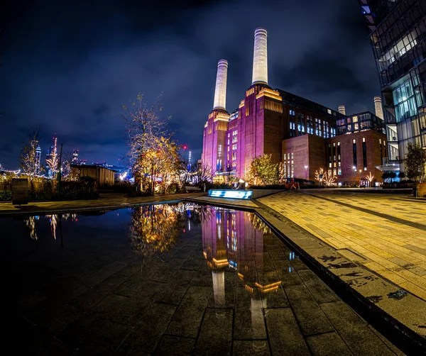 Vue Centrale Électrique Battersea Pendant Période Noël Londres Royaume Uni — Photo