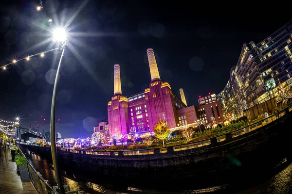Vue Centrale Électrique Battersea Pendant Période Noël Londres Royaume Uni — Photo