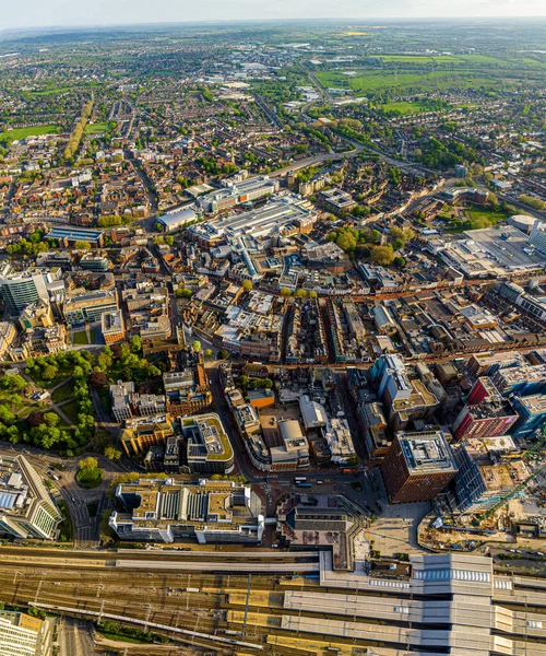 Вид Воздуха Рединг Большой Город Реках Тэймс Кеннет Юге Англии — стоковое фото