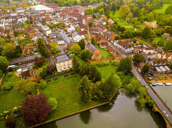 Luftaufnahme Von Wallingford Einer Historischen Marktstadt Und Bürgerlichen Gemeinde Zwischen — Stockfoto