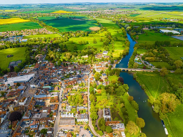 Luftaufnahme Von Wallingford Einer Historischen Marktstadt Und Bürgerlichen Gemeinde Zwischen — Stockfoto