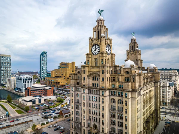 Aerial View Liverpool Waterfront Ready Europvision Song Contest 2023 England — Stock Photo, Image