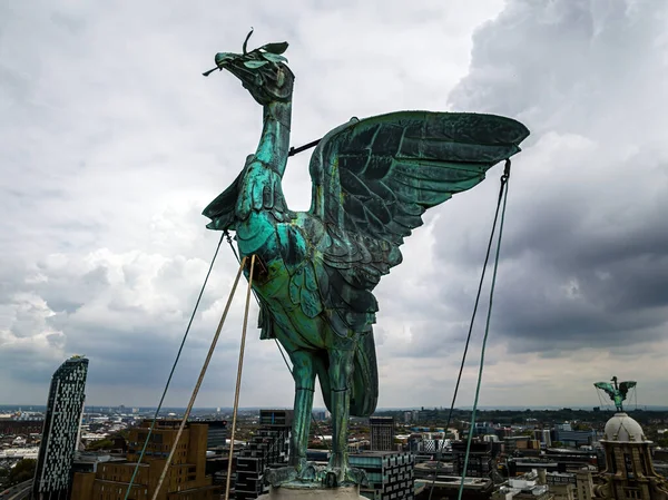 Вид Воздуха Птицу Печени Крыше Здания Liver Ливерпуле Англия Великобритания — стоковое фото