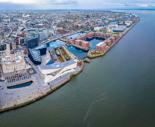 Aerial View Liverpool Waterfront Ready Europvision Song Competition 2023 England — стокове фото