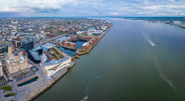 Aerial View Liverpool Waterfront Ready Europvision Song Contest 2023 England — Stock Photo, Image