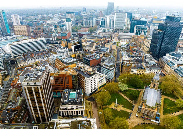Luftaufnahme Von Birmingham Einer Großstadt Englands West Midlands Mit Mehreren — Stockfoto