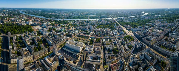 Vista Aérea Centro Cidade Varsóvia Verão Polônia Europa — Fotografia de Stock