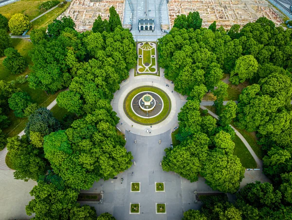 Вид Воздуха Сад Саксона Центре Варшавы Летом Польша Европа — стоковое фото